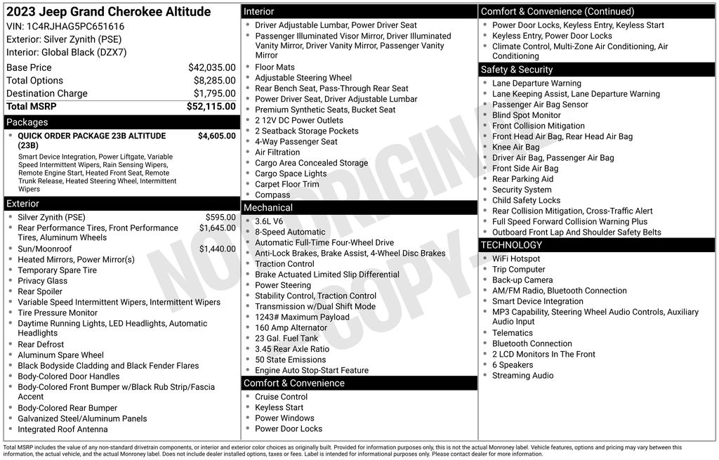 jeep grand cherokee 2023 1C4RJHAG5PC651616 image jeep grand cherokee 2023 1C4RJHAG5PC651616 image